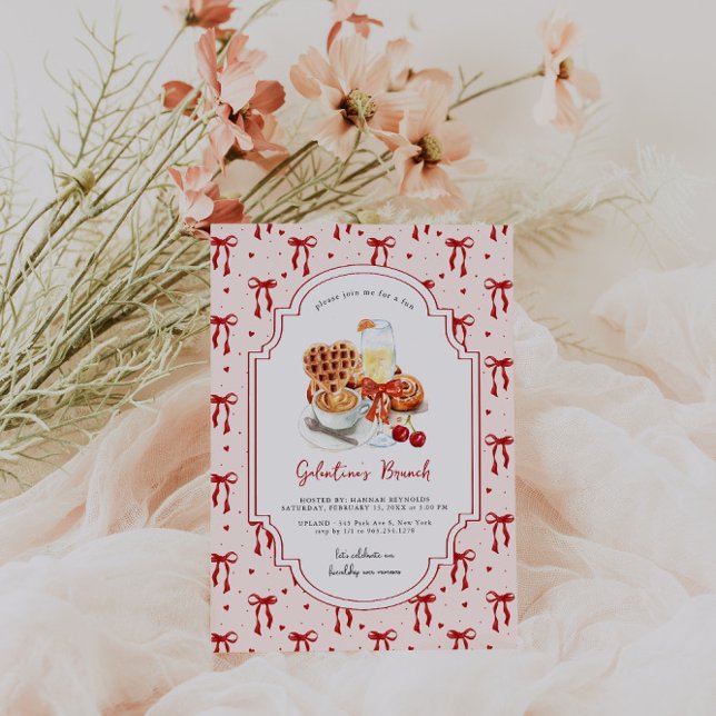 Waffles & Mimosas | Galentinens dag Brunch Inbjudningar (Skapare uppladdad)