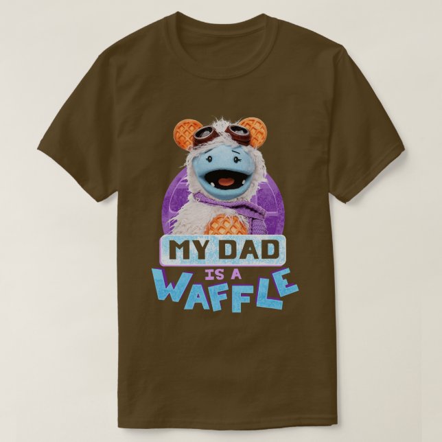 Waffles Mochi My Pappa är en våffle Food Humorvint T Shirt (Design framsida)