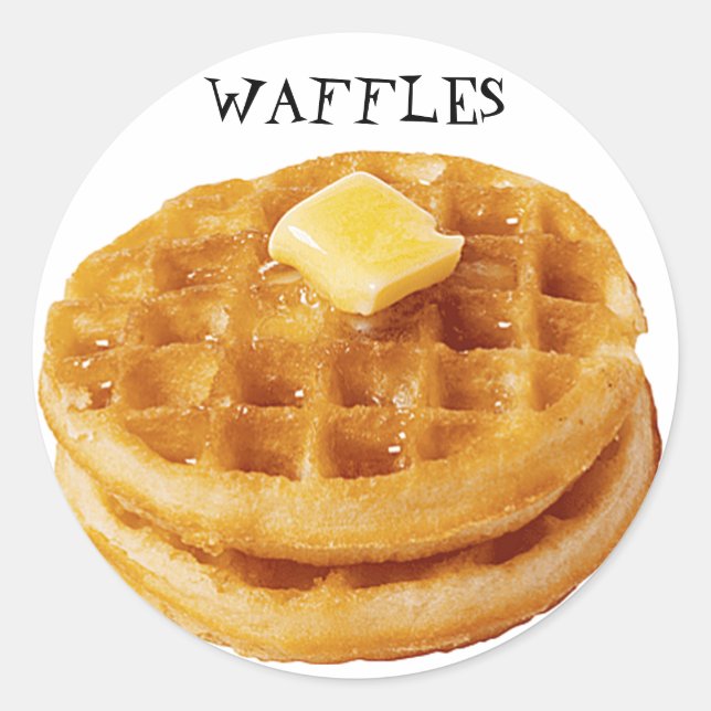 Waffles på Round Stickers Runt Klistermärke (Framsida)