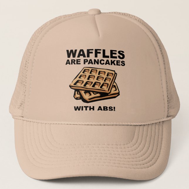 Waffles Pannkakor Med Abs Rolig Basebollmössa Hatt Keps (Framsida)