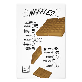 Waffles recept teckningslistedel konst. fototryck