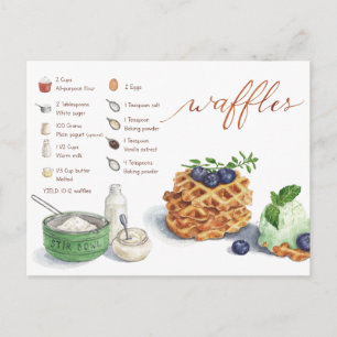 Waffles-receptkort Vykort