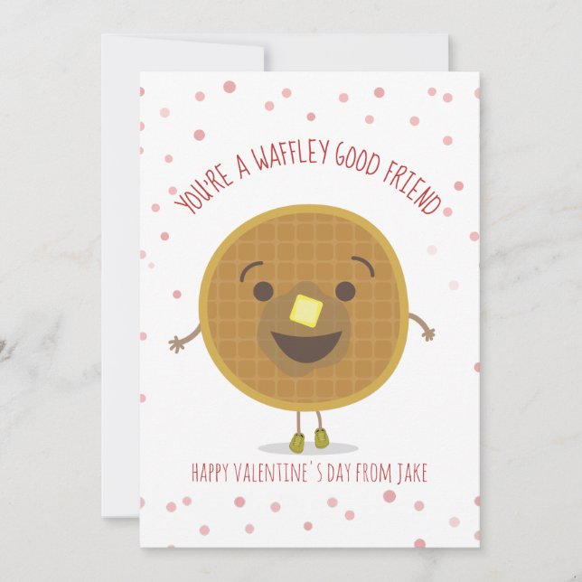 Waffley Bra Friend Waffle Kid Classroom Valentine (Framsida)