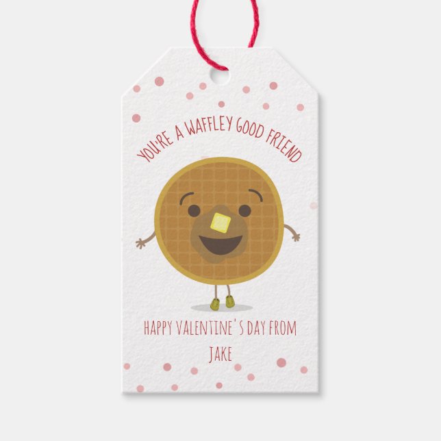Waffley Bra Friend Waffle Kid Classroom Valentine Presentetikett (Framsidan)