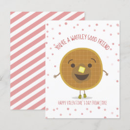 Waffley Bra Friend Waffle Kid Classroom Valentine Vykort