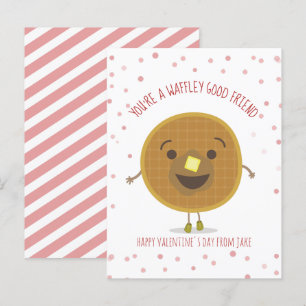 Waffley Bra Friend Waffle Kid Classroom Valentine Vykort