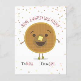 Waffley Bra Friend Waffle Valentine Kids Vykort