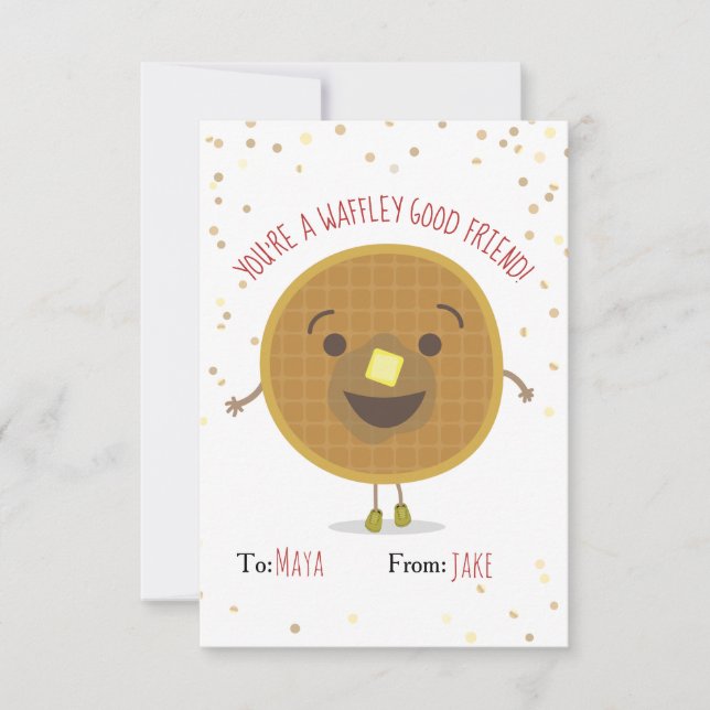 Waffley Bra Friend Waffle Valentine Kids vykort (Framsida)