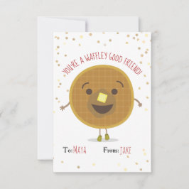 Waffley Bra Friend Waffle Valentine Kids vykort
