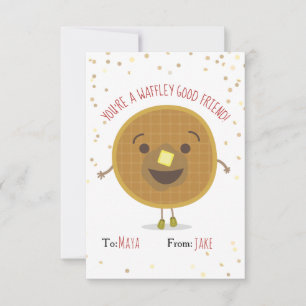 Waffley Bra Friend Waffle Valentine Kids vykort