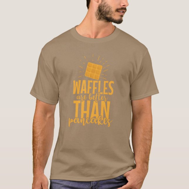 Wafflor är bättre än pannkakor bakverk retro t shirt (Framsida)