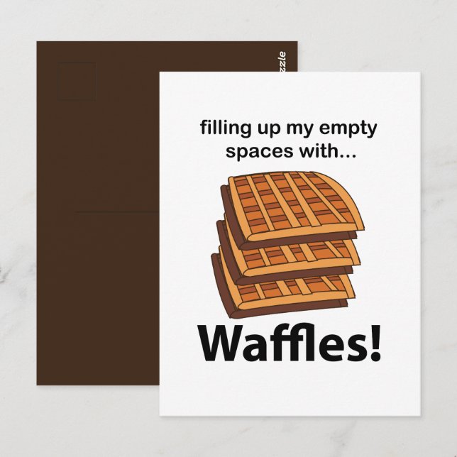Wafflor Fyller Mina Tomma Utrymmen Med Wafflor Vykort (Fram/baksida)