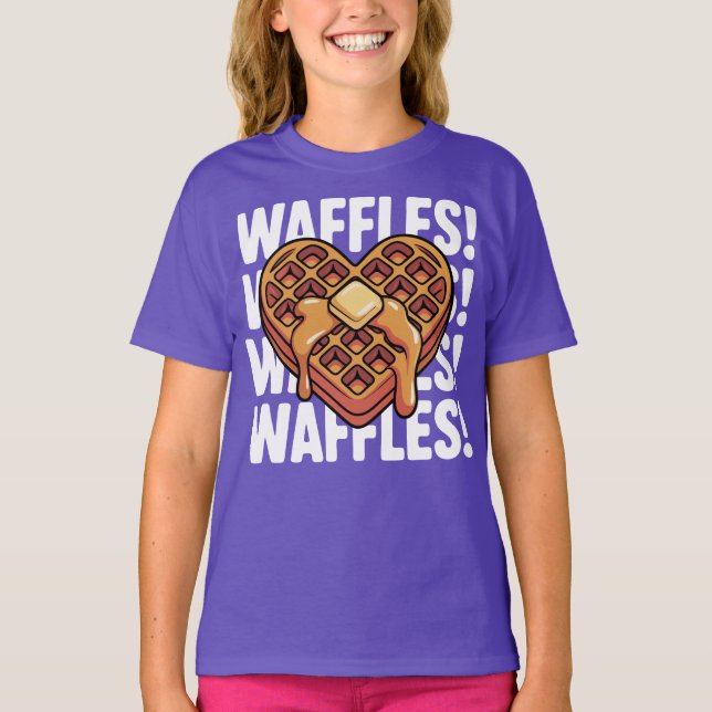 Wafflor Hjärtat För Frukostälskare T Shirt (Framsida)