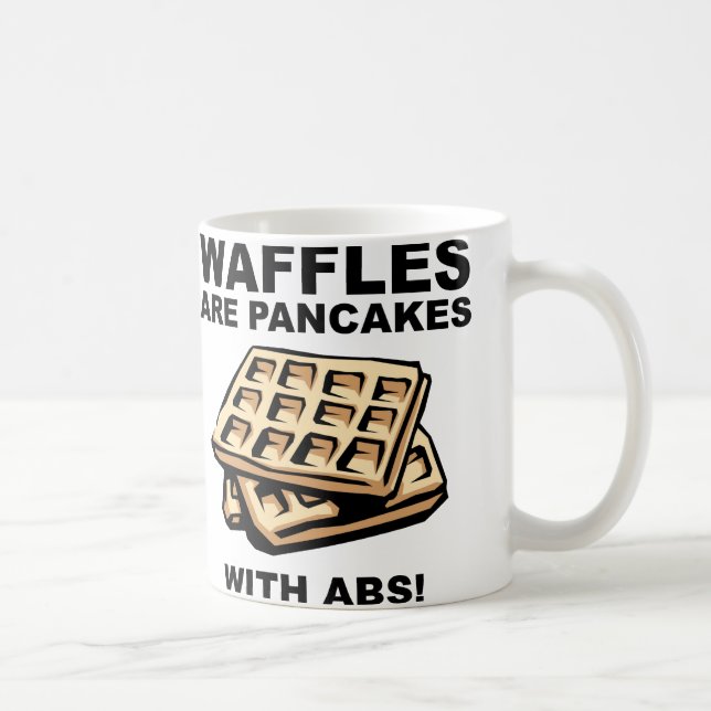 Wafflor pannkakor med mage rolig mugg eller resemu (Höger)