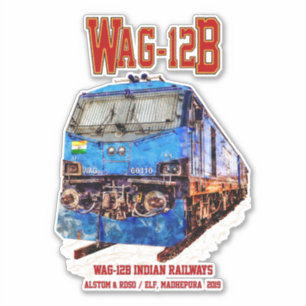 WAG-12B-lok. Indian Railways tåg Klistermärken