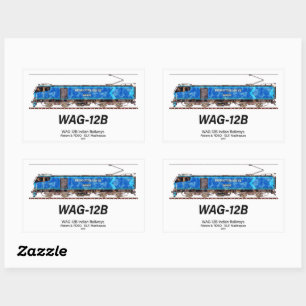 WAG-12B-lok. Indian Railways tåg Rektangulärt Klistermärke