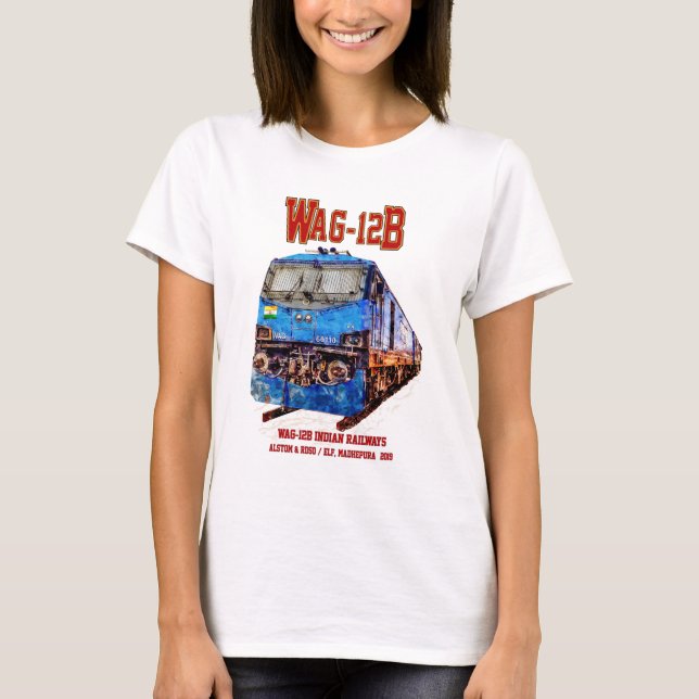 WAG-12B-lok. Indian Railways tåg T Shirt (Framsida)