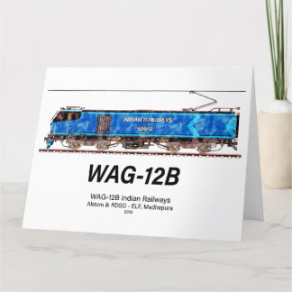 WAG-12B-lok. Indian Railways tåg Tack Kort