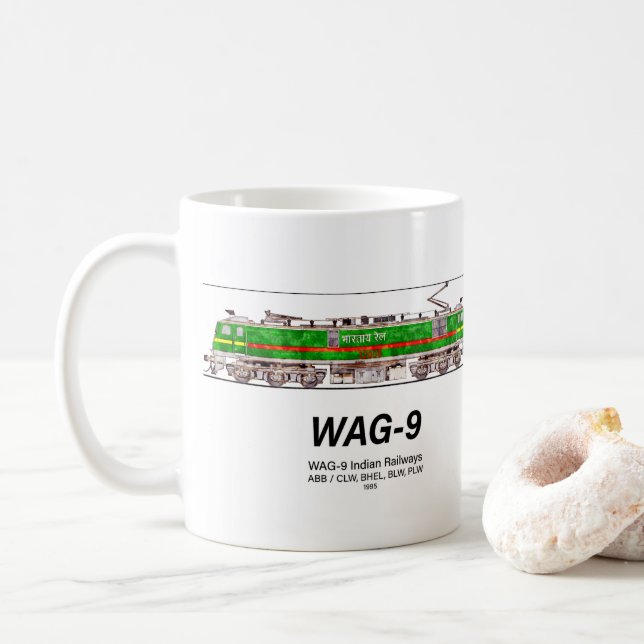 WAG-9-lok. Indian Railways tåg Kaffemugg (Med munk)