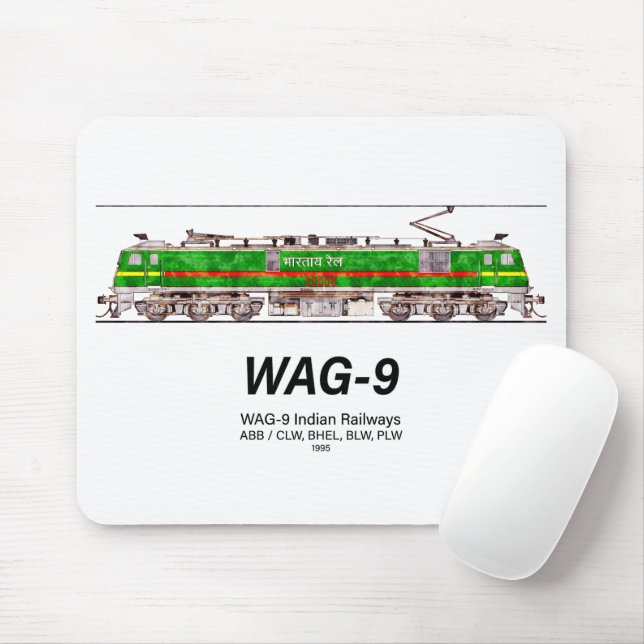 WAG-9-lok. Indian Railways tåg Musmatta (Med mus)