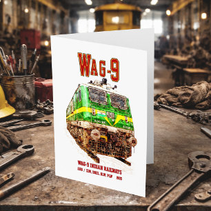 WAG-9-lok. Indian Railways tåg Tack Kort