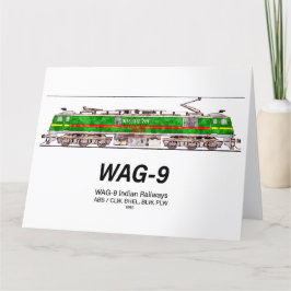 WAG-9-lok. Indian Railways tåg Tack Kort