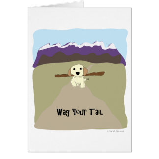 Wag din svanhund - tass av attraktion hälsningskort