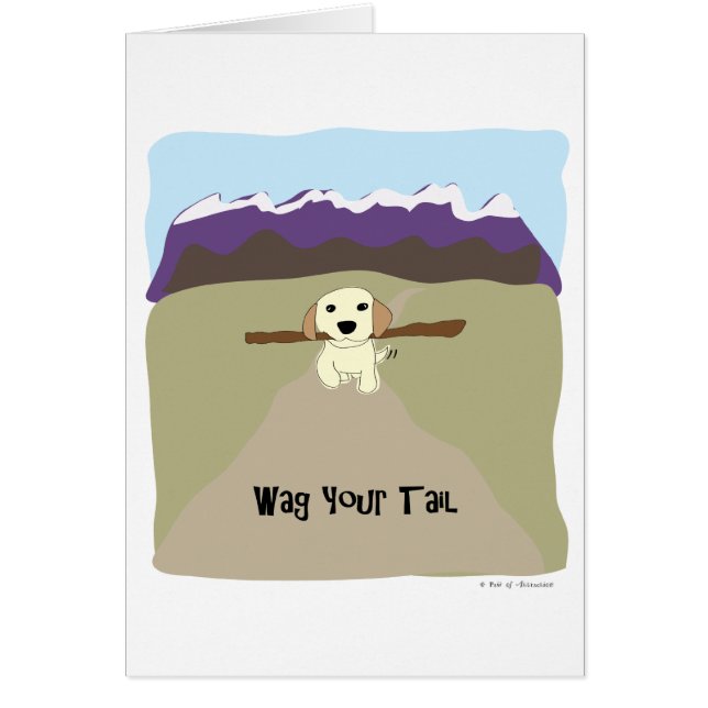 Wag din svanhund - tass av attraktion hälsningskort (Framsidan)