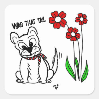 Wag som svan fyrkantigt klistermärke