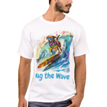 Wag the Wave - Surfing Hund Summer Beach Vibes