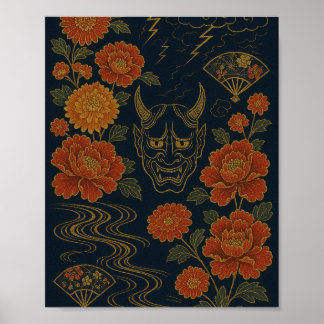 Wagara "Storm of the Oni: Traditional Japansk Art Poster