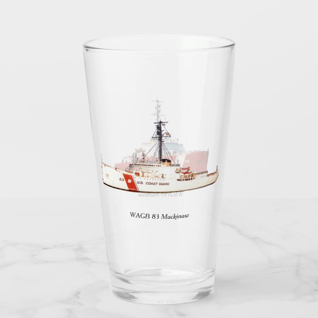 WAGB 83 Mackinaw rött och vitt glas (Baksida)