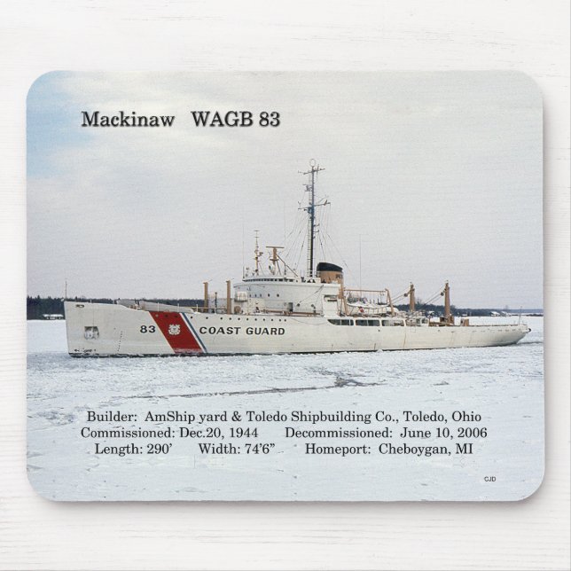WAGB 83 Mackinaw vit musmattor (Framsidan)