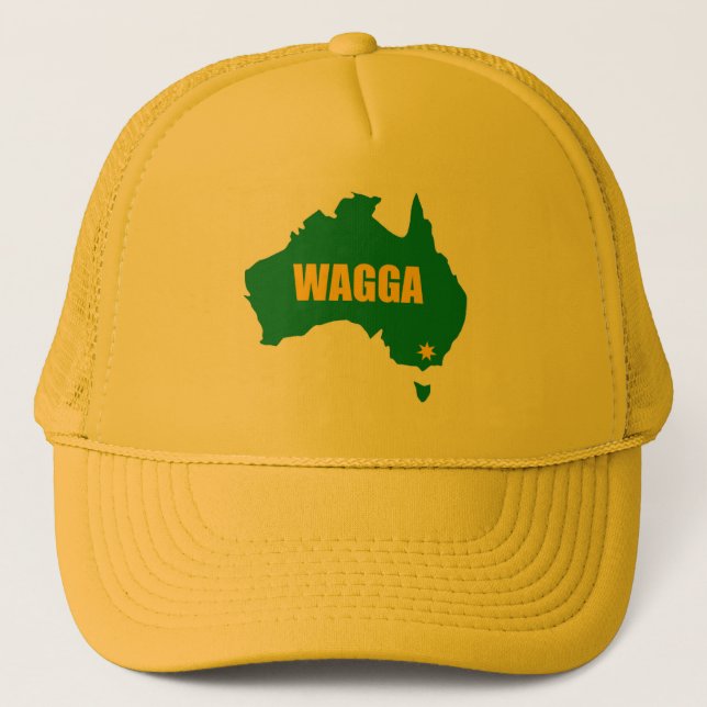 Wagga Wagga grönt och guld- kartalock Truckerkeps (Framsida)