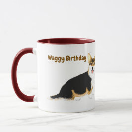 Waggy Birthday Tricolor Mugg