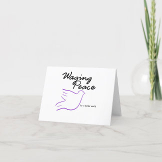 Waging Peace Dove notecard Tack Kort