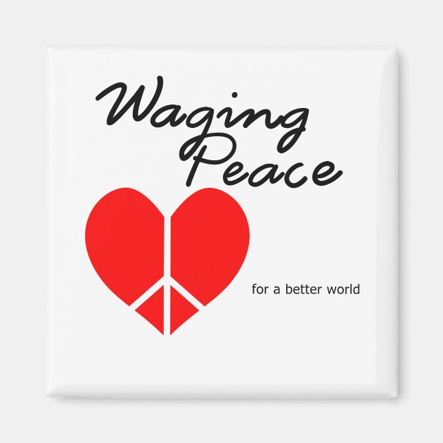 Waging Peace Heart magnet (Framsidan)