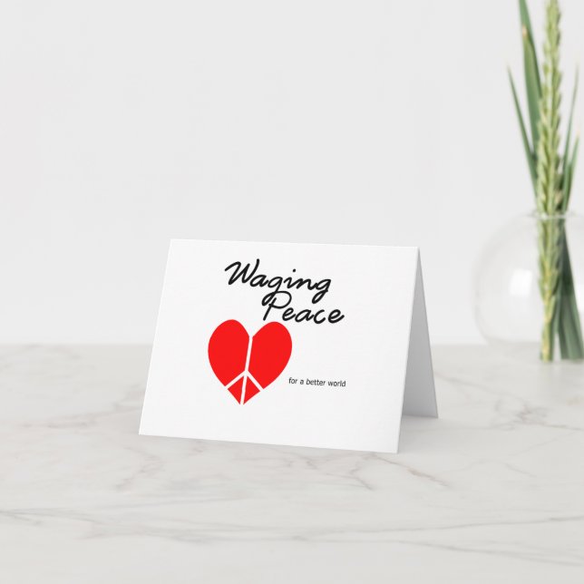 Waging Peace Heart notecard Tack Kort (Framsida)