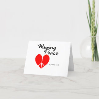 Waging Peace Heart notecard Tack Kort