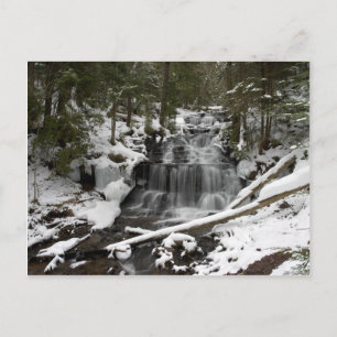 Wagner Falls in Winter-postkardcopy Vykort
