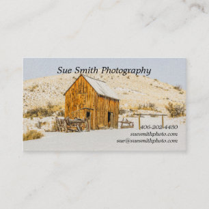 Wagon, Outhouse, Barn, American Bison, Buffalo Visitkort