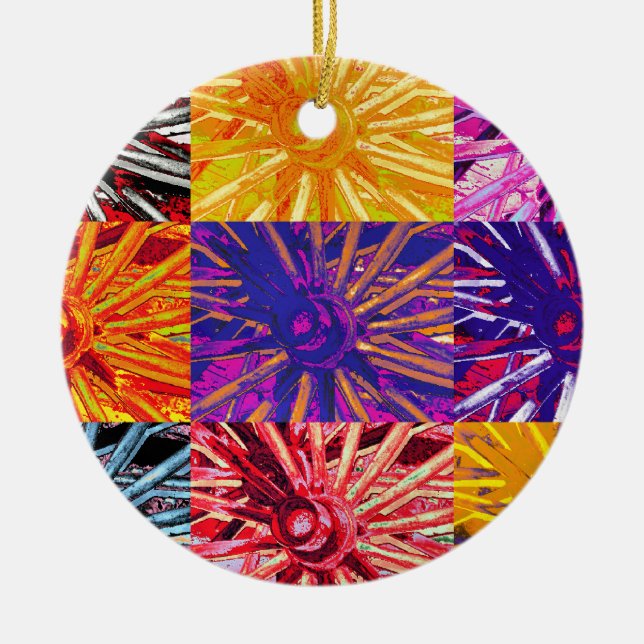 WAGON WHEEL JULGRANSPRYDNAD KERAMIK (Framsidan)