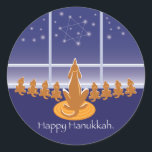 WagsToWish_Menorah Hundar Runt Klistermärke<br><div class="desc"></div>