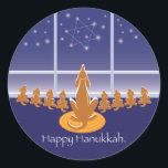WagsToWish_Menorah Hundar Runt Klistermärke<br><div class="desc"></div>