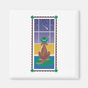 WagsToWishes_Irish Setter som önskar på en stjä Magnet