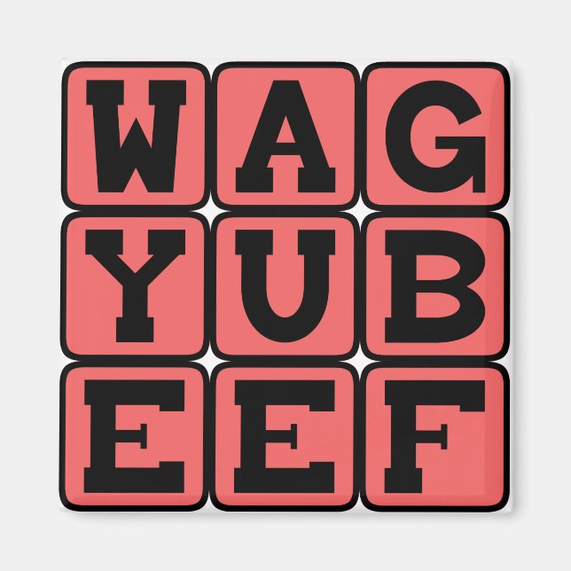 Wagyu nötkött, japansk ko magnet (Framsidan)