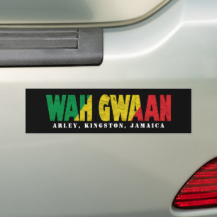 WAH GWAAN Hi Hej Jamaica Island Quote Bildekal