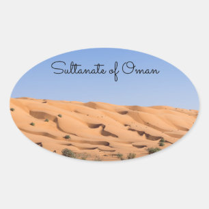 Wahiba Sands-öken - Oman Ovalt Klistermärke