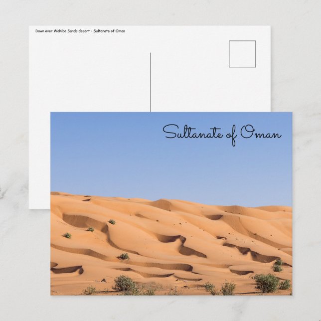Wahiba Sands öken - Oman Vykort (Fram/baksida)