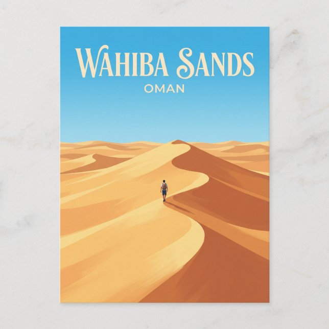 Wahibas sanddyner Oman Vykort (Framsida)